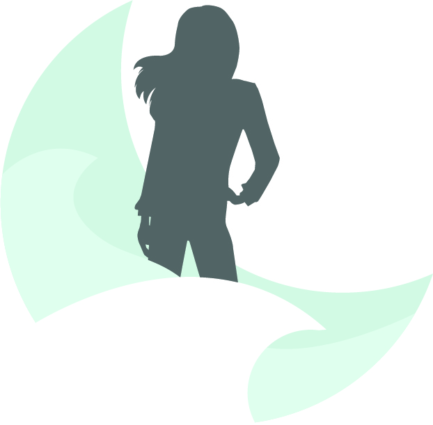 Logo Silhouette of woman on a wave