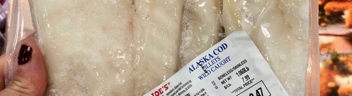 frozen wild caught Alaskan Cod at Trader Joes