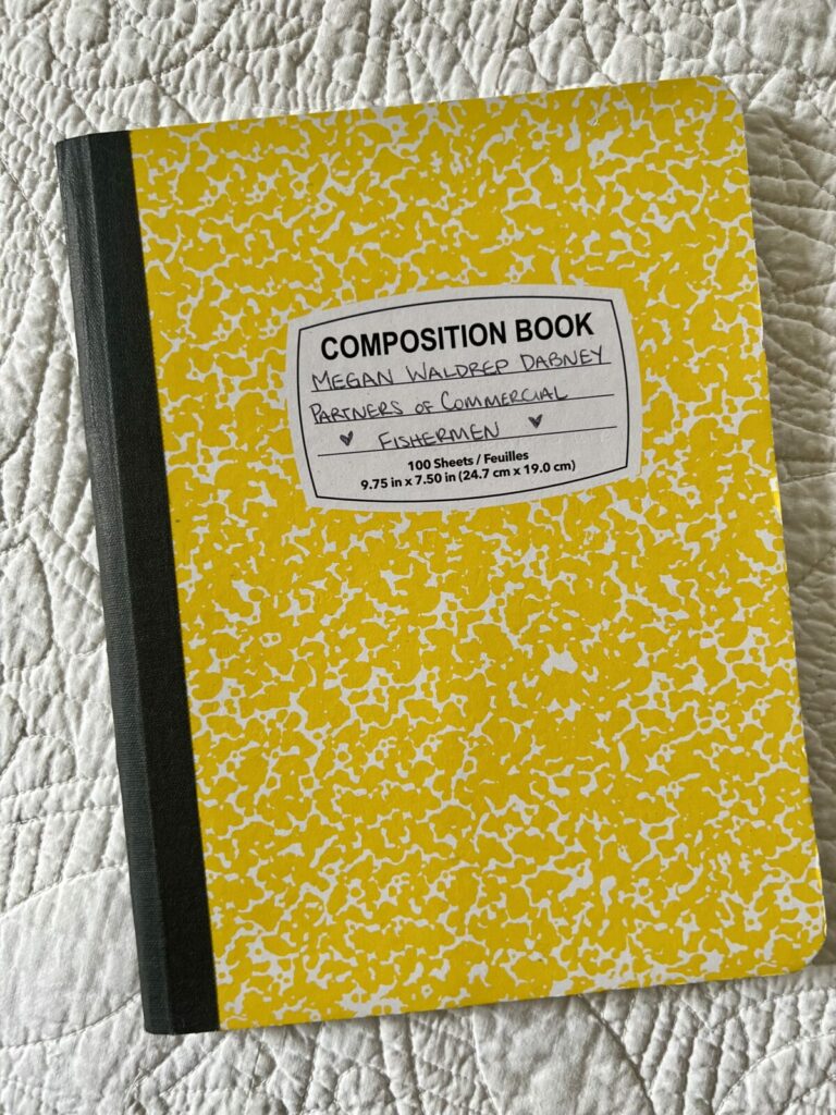 yellow composition notebook from The Dollar Tree