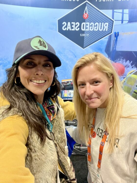 Two women at the Pacific Marine Expo in Seattle