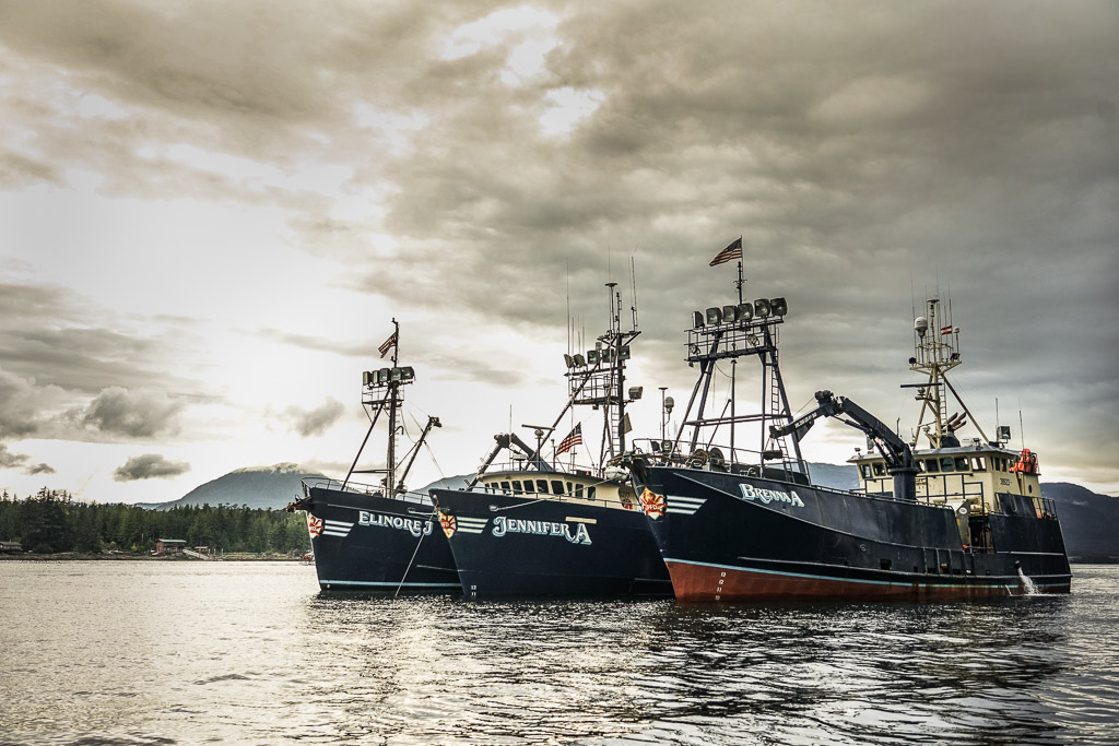 Photo by Bri Dwyer of three boats featured on the Discovery Channel show, Deadliest Catch